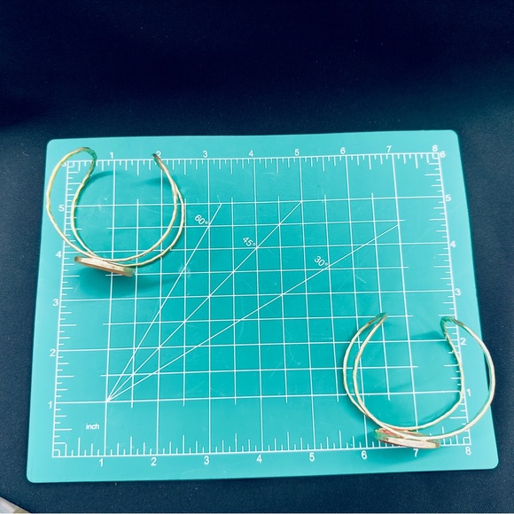 Two Orange Resin & Gold Trimmed Cuff Bracelets - Picture 5 of 6